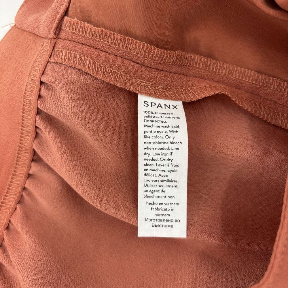 SPANX Crepe Straight Leg Trouser Sedona Orange Wide Leg Womens Large High Rise - Picture 4 of 9